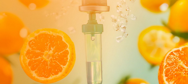 Vitamin IV drip being administered to a patient